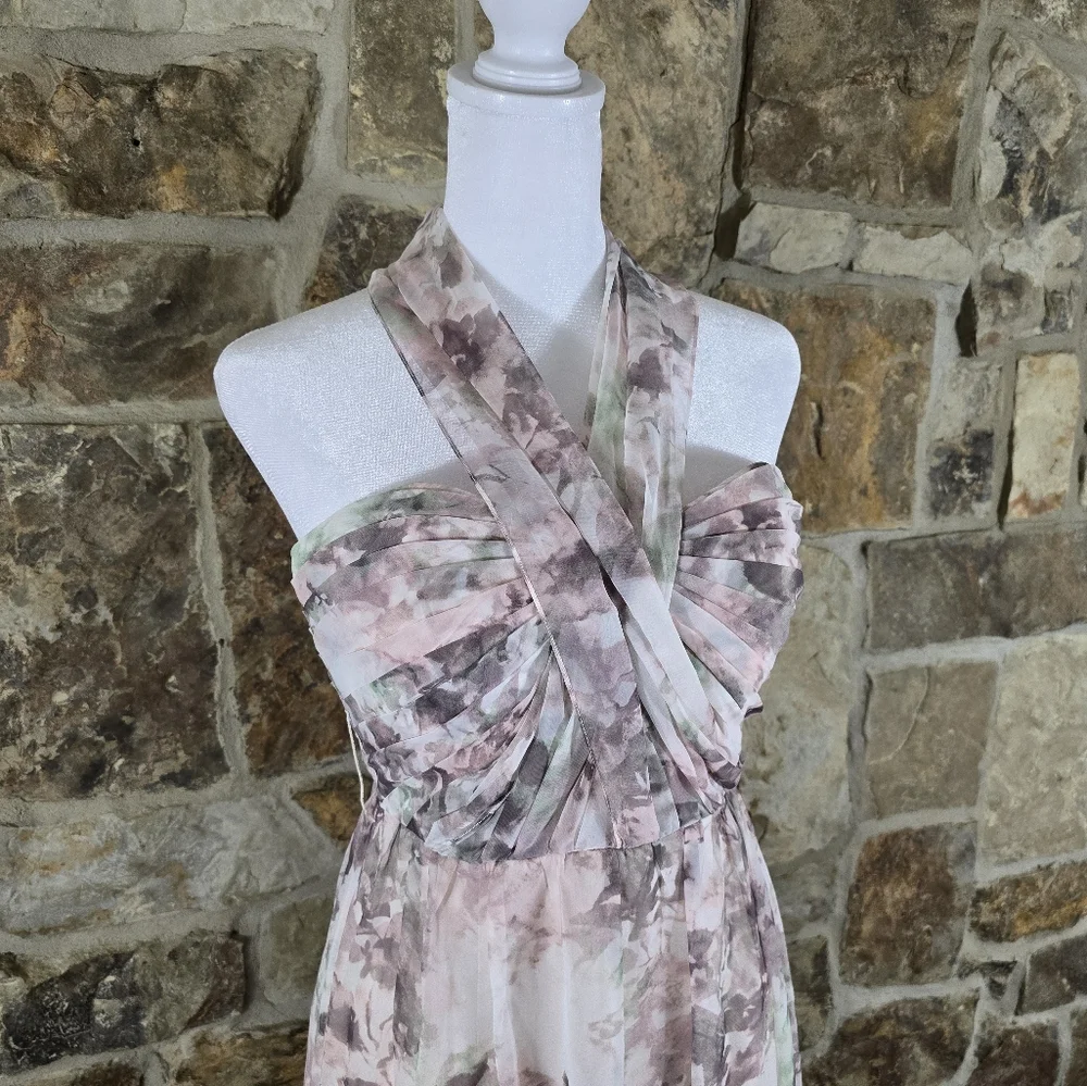 Jenny Yoo Nyla Convertible Floral Chiffon Dress Gown